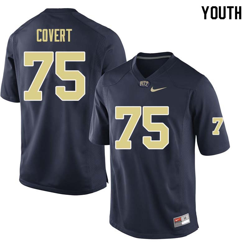 Youth #75 Jimbo Covert Pittsburgh Panthers College Football Jerseys Sale-Navy